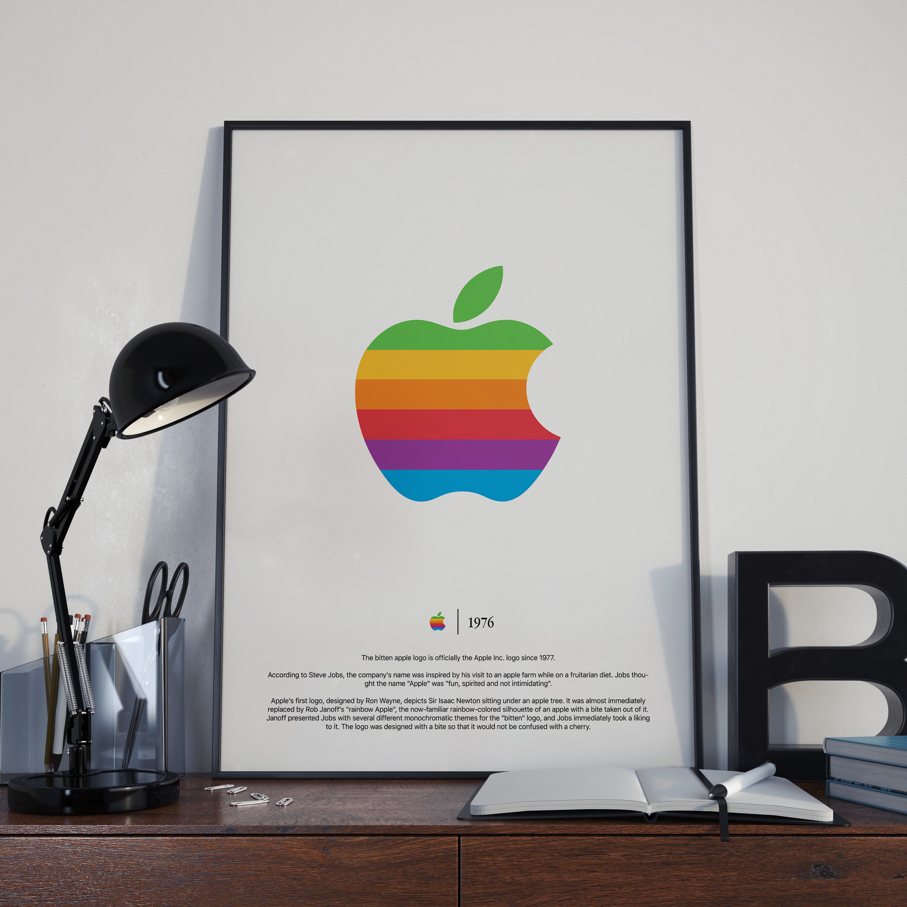 Apple 1976 Logo Poster. Apple Poster. Retro Apple Logo