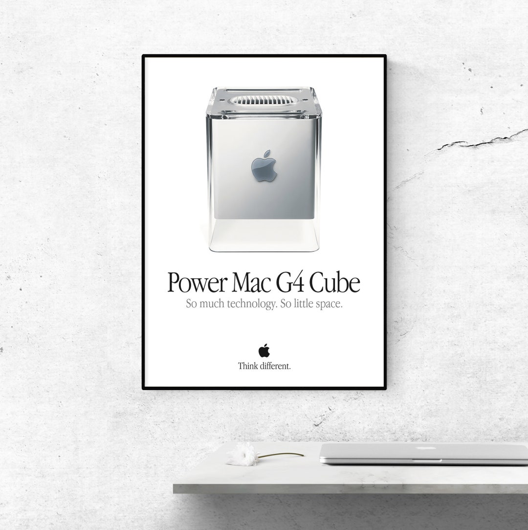 Apple Power Mac G4 Cube Poster. Apple Powermac G4 Cube Ads Print