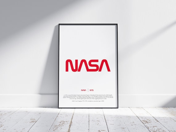 NASA Worm Logo Poster: Retro 1970s Logotype (Digital Print)