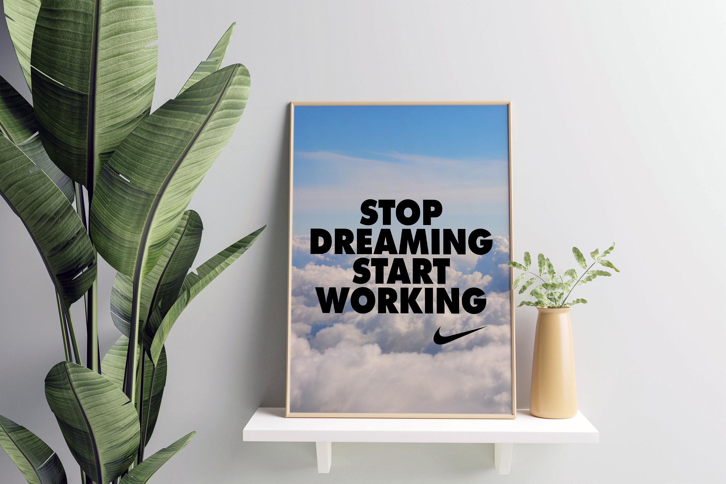Nike Poster. Stop Start Working Clouded Poster. - Etsy New Zealand