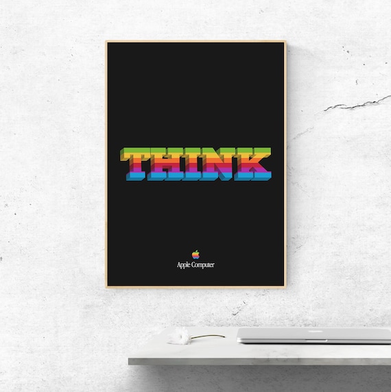 Vintage Apple THINK Different Poster: Steve Jobs Office (digital