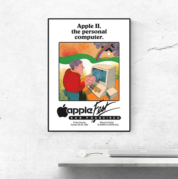 Vintage Apple II Poster, 40th Applefest Print (digital Download