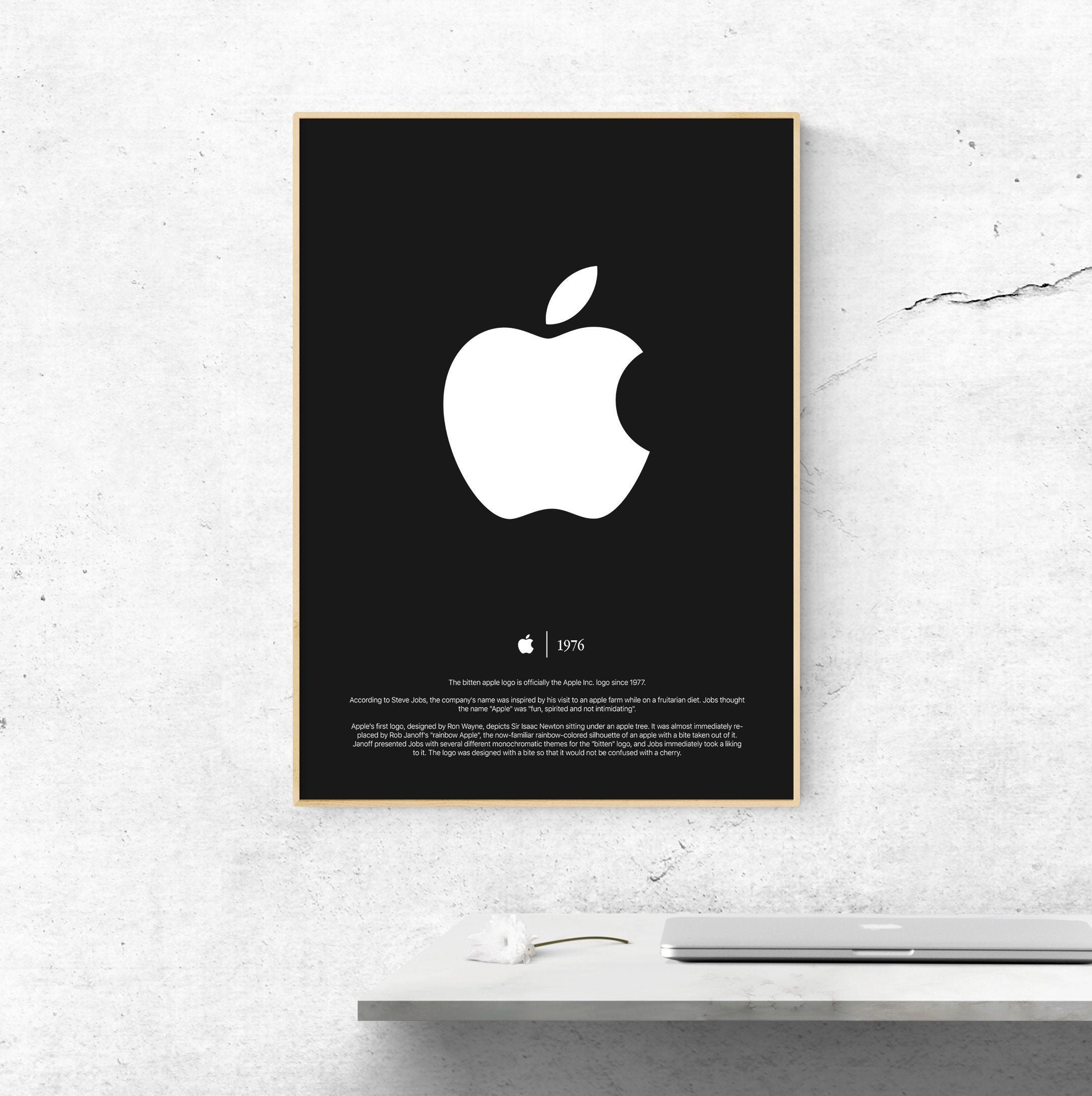 Apple Logo Poster: Black Typography Print (digital Download) - Etsy