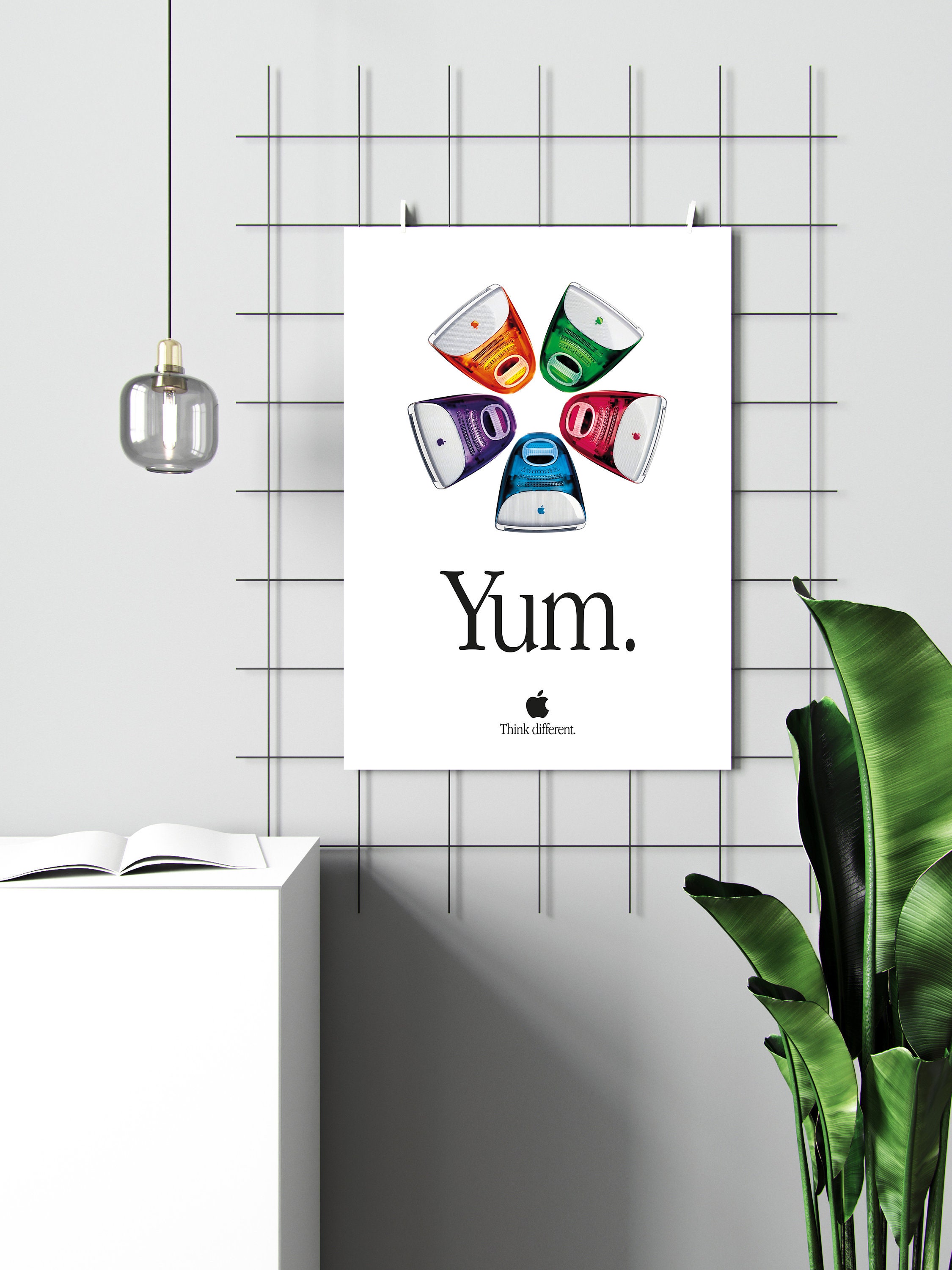 Apple 'YUM' Poster Print. Retro APPLE YUM Poster. Vintage