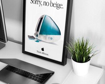Apple - Apple＊iMac＊Plastic＊Watch＊Sorry, no beige Retro Apple Poster, Apple 