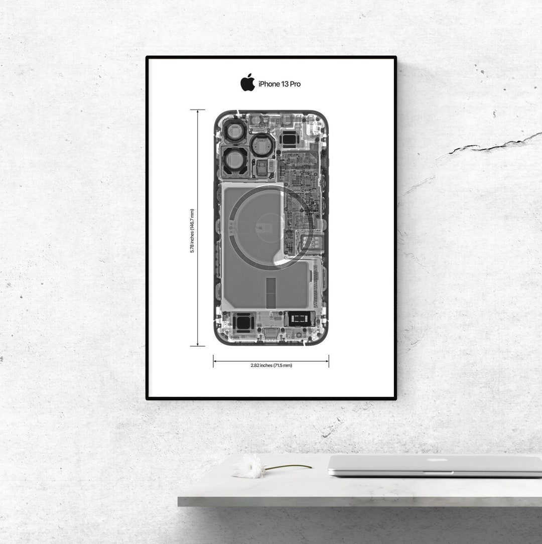 Apple iPhone 13 Pro X-ray Poster. iPhone Xray Printable Poster. Xray ...