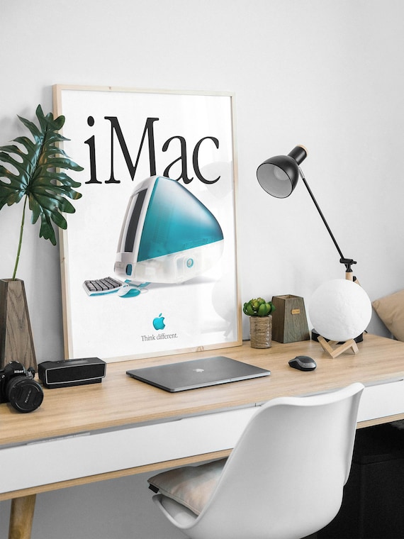Vintage Bondi Blue Imac G3 Ad Poster: Collectible Apple Print