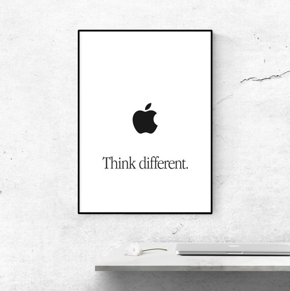 Apple Think Different Poster: Minimalist Office Decor (digital