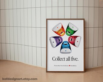 Imac G3 Poster, Apple Icandy Colors, Retro Macintosh Art (digital