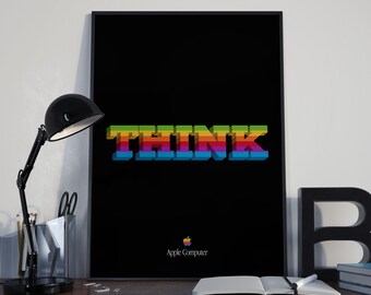 Vintage Apple THINK Different Poster: Steve Jobs Office (digital