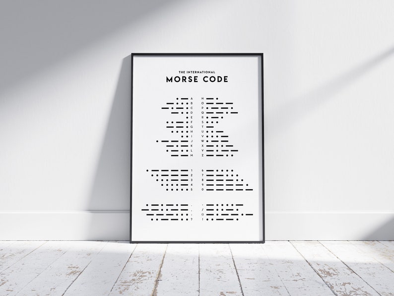 Morse Code Chart Poster: Typographic NATO Phonetic Alphabet (digital ...