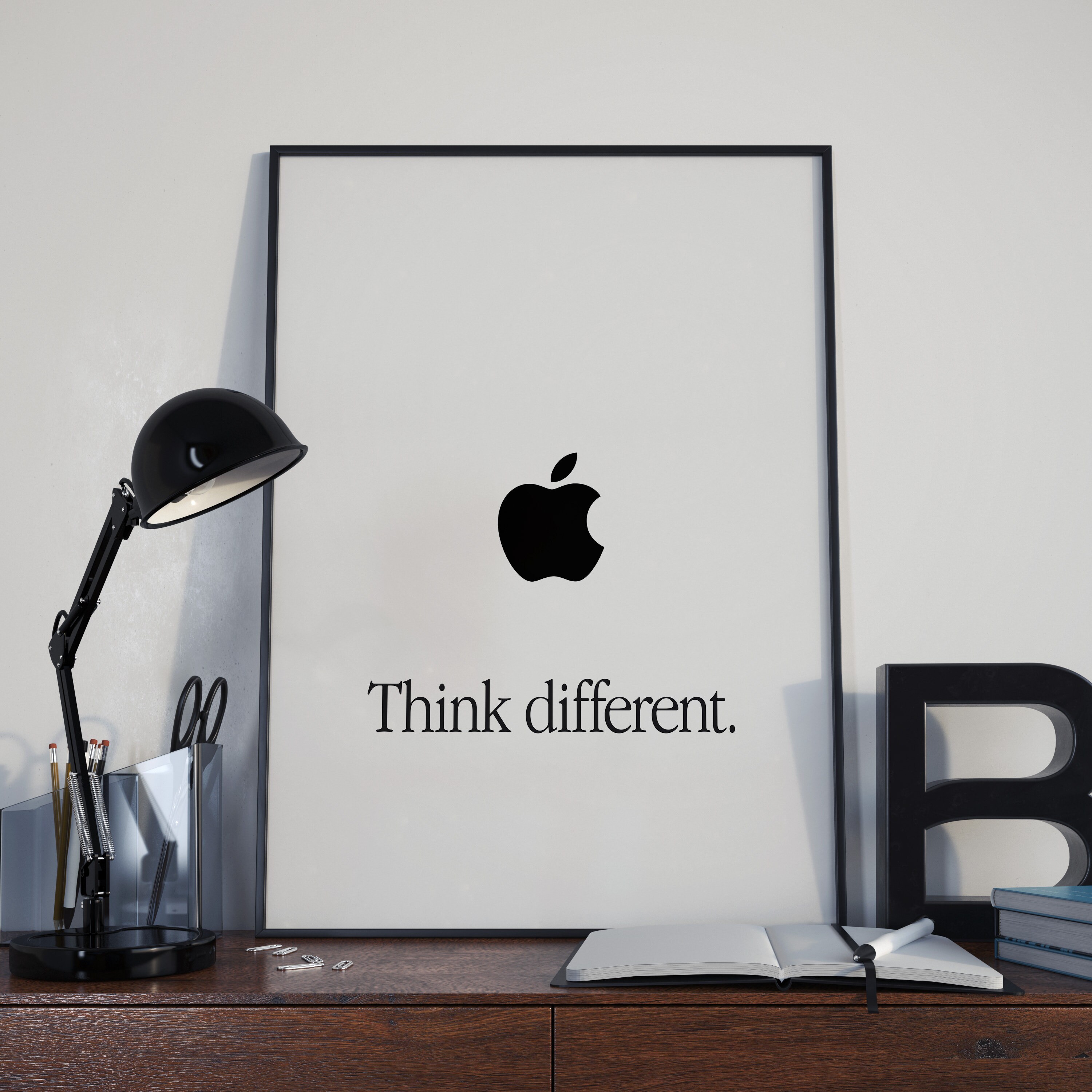 Apple Think Different ポスター：ミニマルなオフィス装飾（デジタル