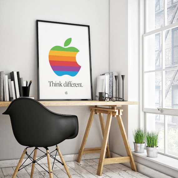 Apple Think Different Poster. Retro Apple Logo Poster. Apple Apple Think Different Poster. Retro Apple Logo Poster. Apple