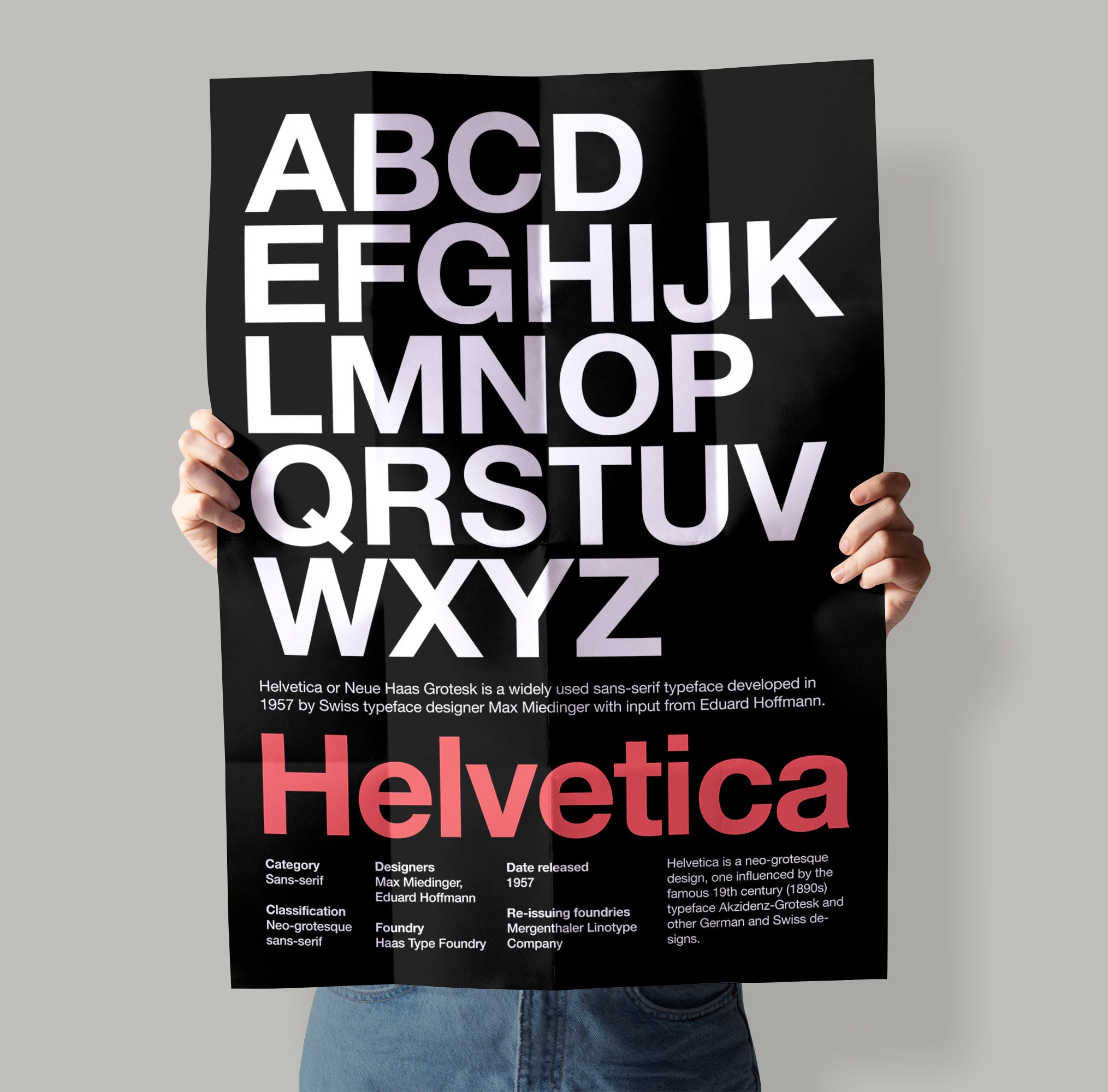 Helvetica Font Poster: Typographic Print for Designers (digital