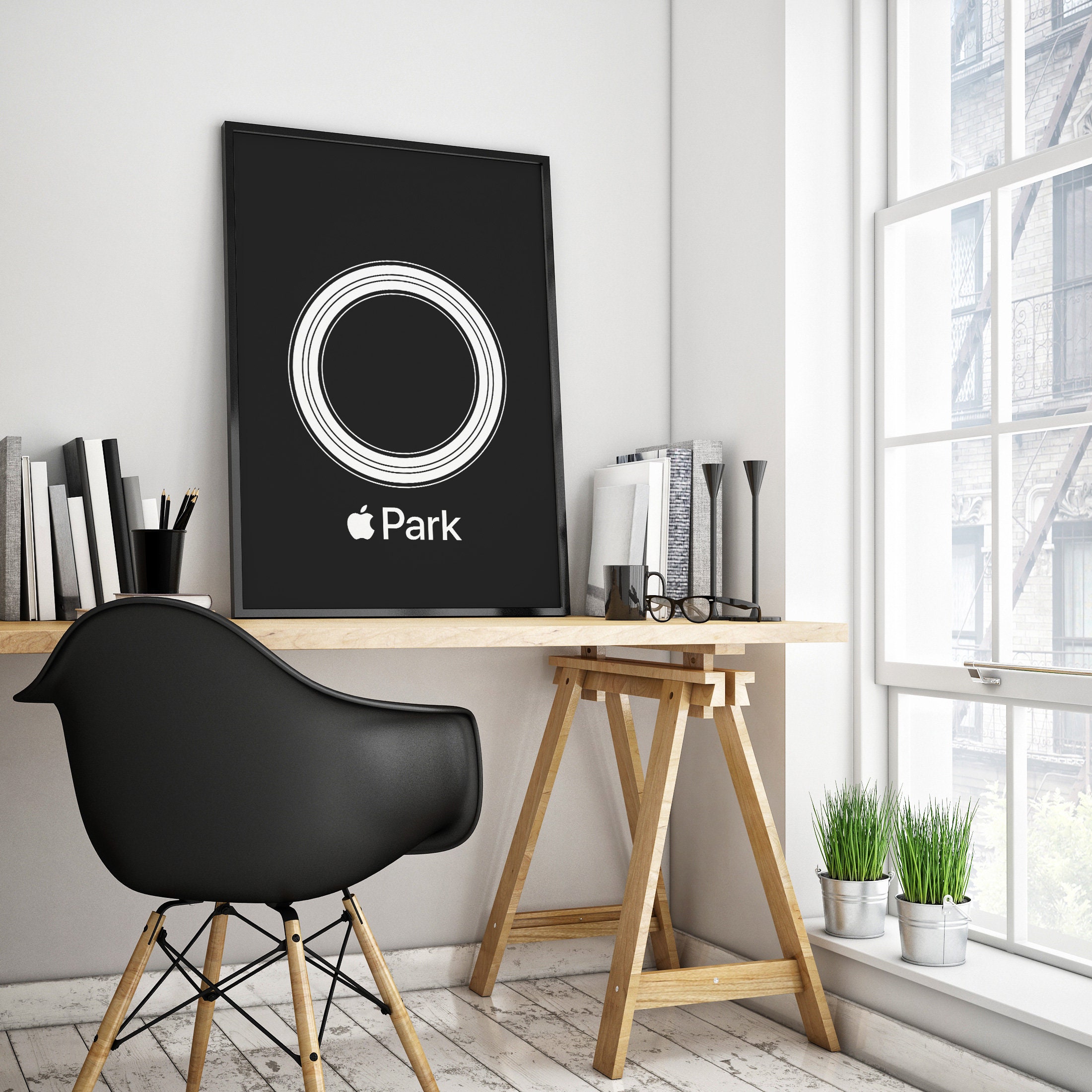 Apple Park Poster. Printable Apple Park Logo Poster. Apple