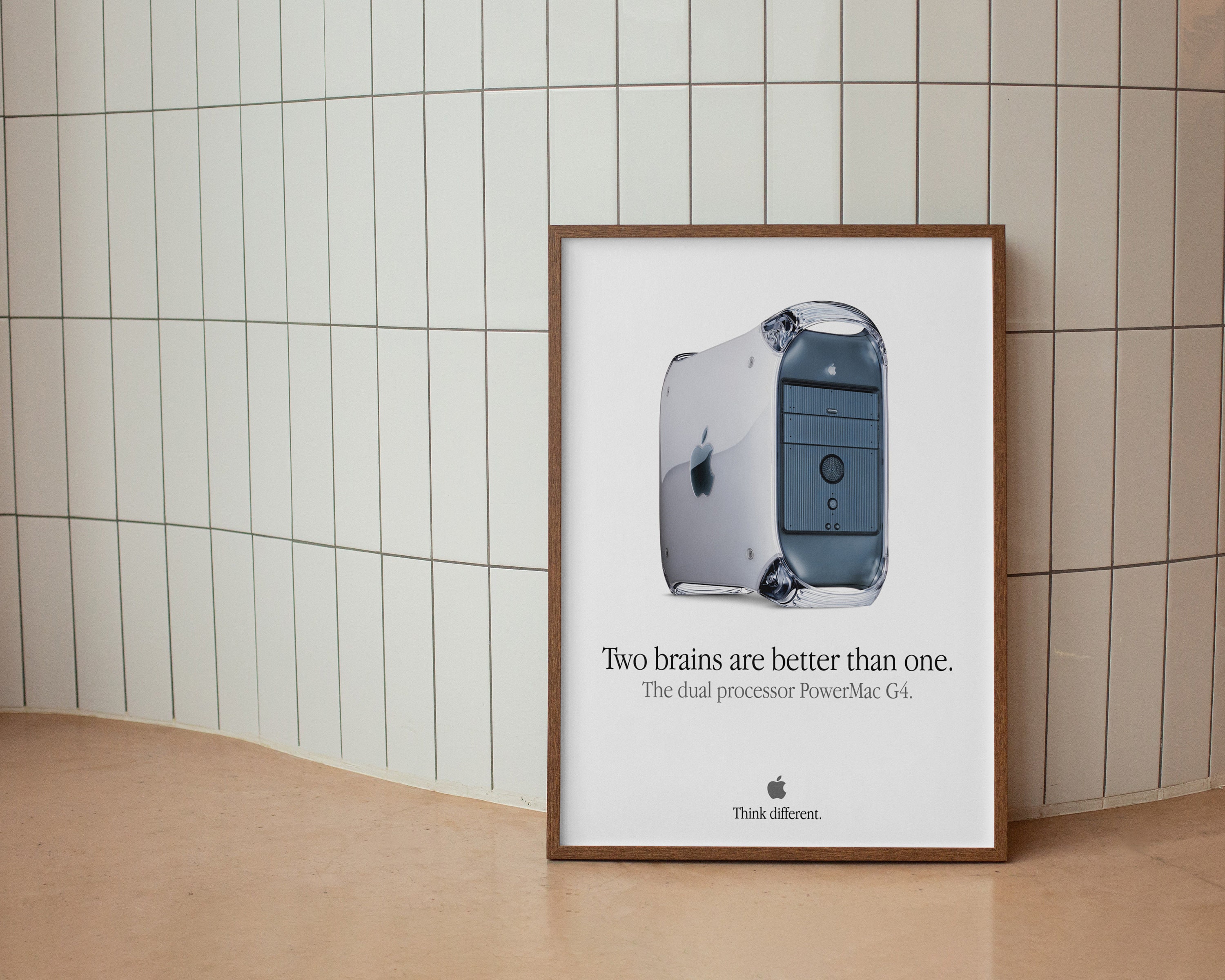 Vintage Powermac G4 Think Different Apple Poster Print (digital