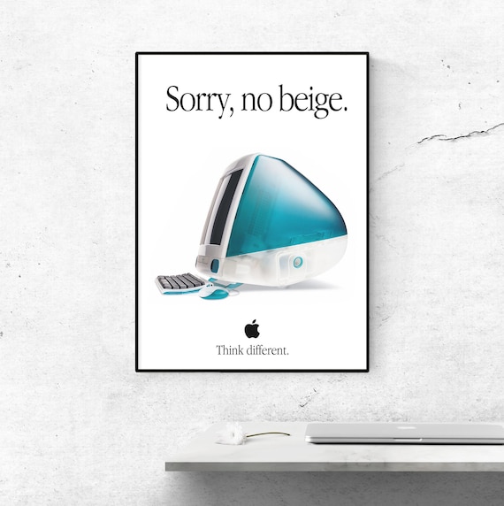 ビンテージ Apple iMac G3 ポスター：「申し訳ありませんが、ベージュ