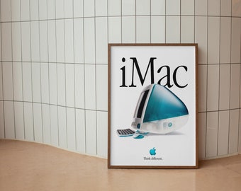 Vintage Bondi Blue Imac G3 Ad Poster: Collectible Apple Print