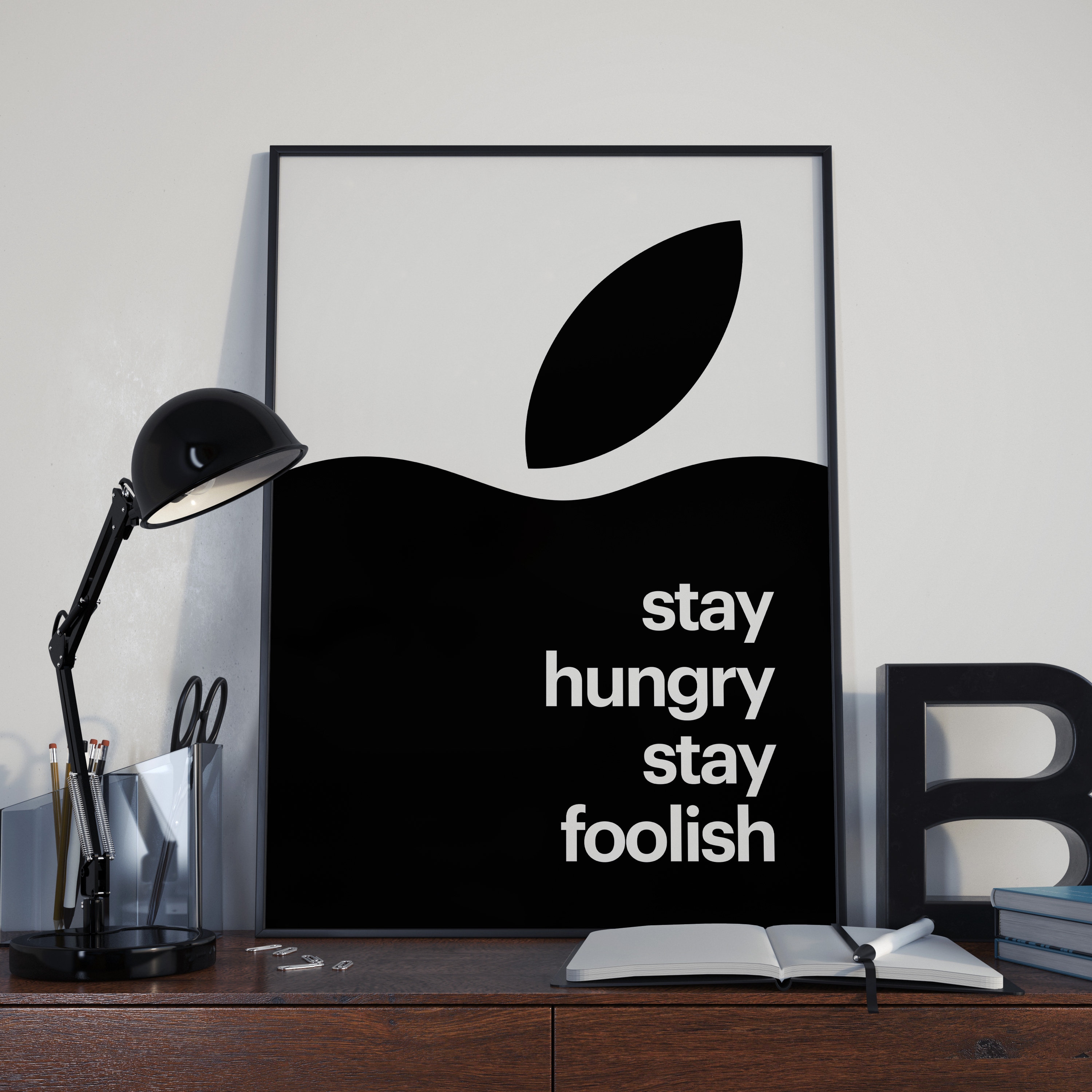 新品未開封品！LONGMAN Stay Hungry,Stay Foolish Amazon.com: Simple Stay Hungry Stay Foolish Cool Wall Art