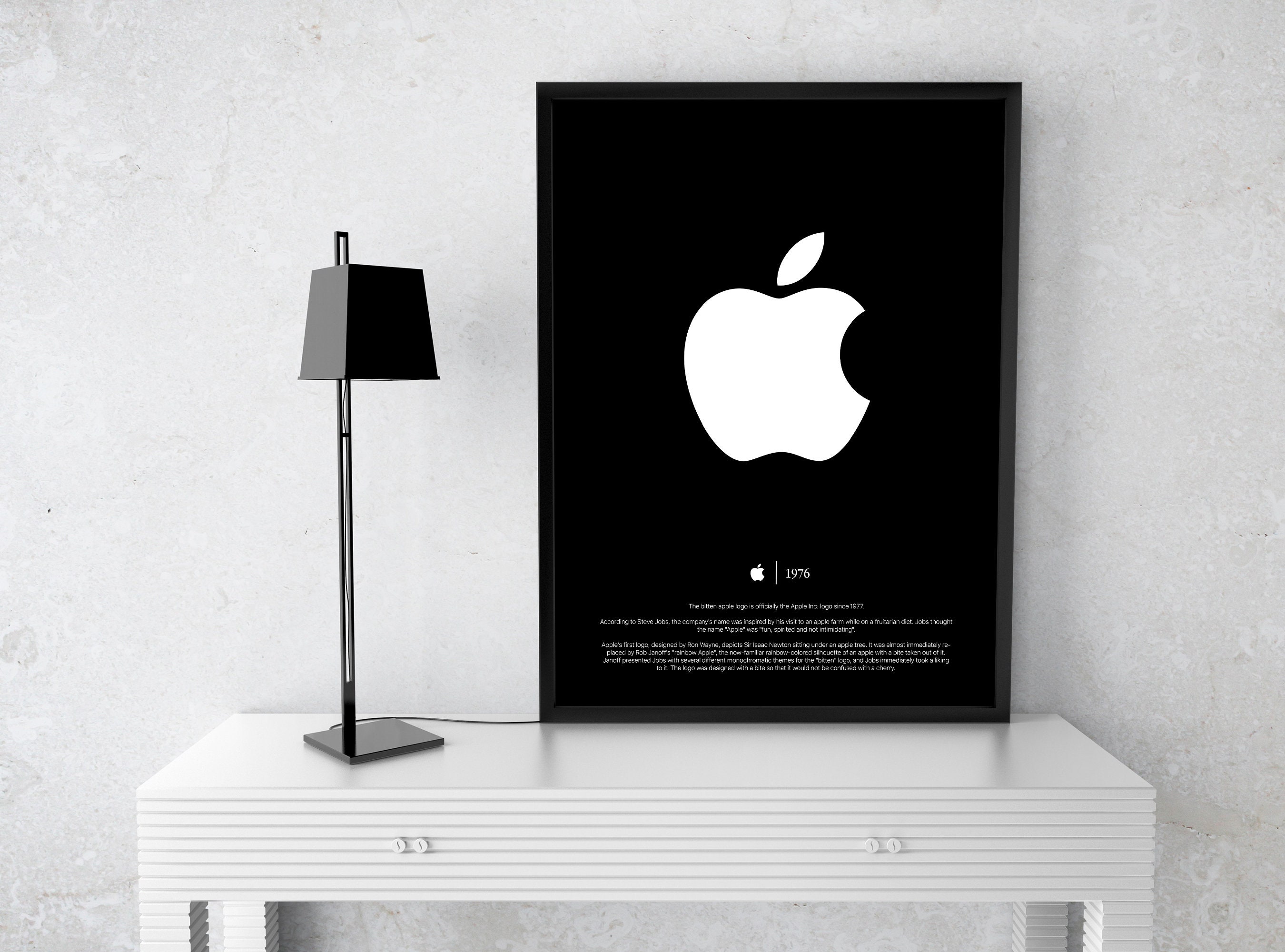 ポスター Apple Products Large Poster Apple Logo Poster: Black Typography Print (digital Download) - Etsy