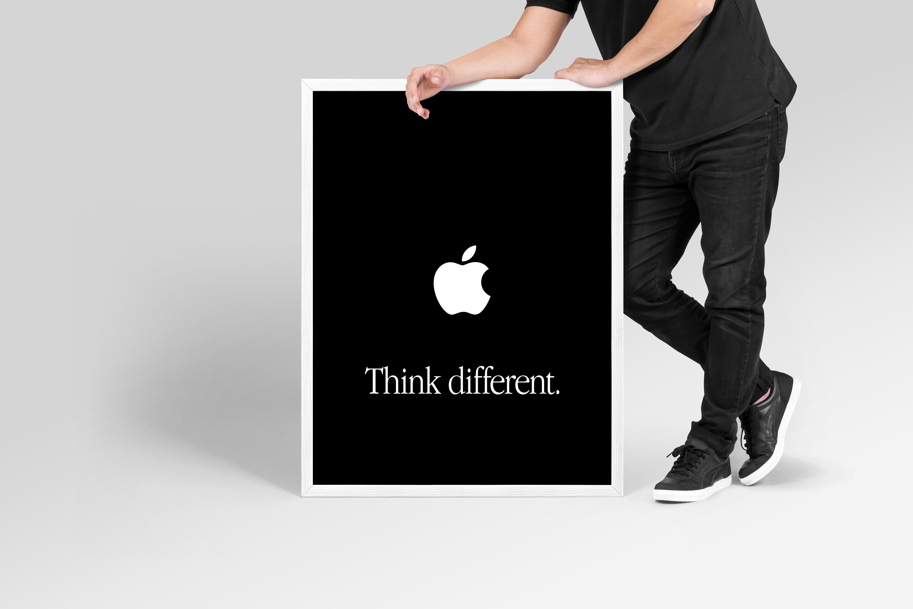 その他 Apple Think different Poster Apple Think Differentポスター：ミニマリストなオフィス装飾