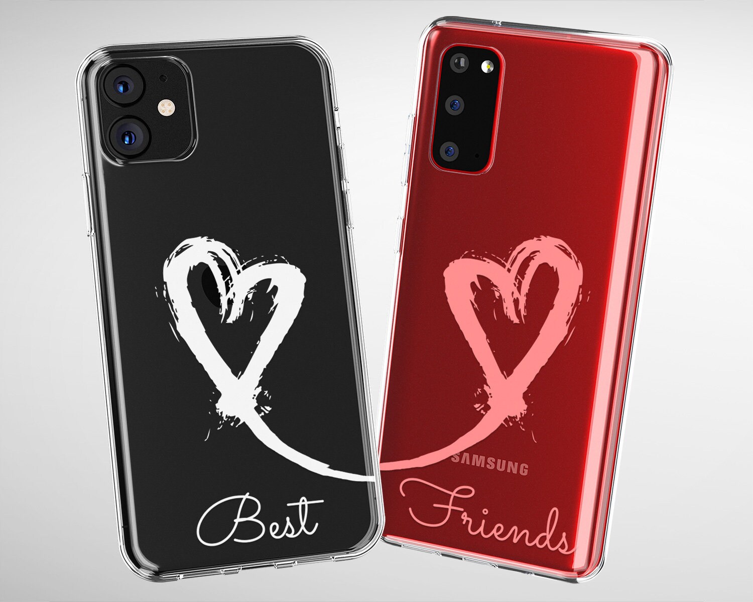 Best Friends iPhone X Case White Pink Samsung Note 20 Ultra | Etsy