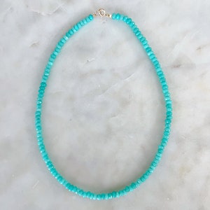 Mini Aqua Gemstone Necklace