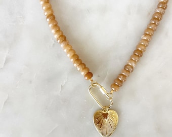 Gemstone Necklace with Carabiner (charm sold separate)