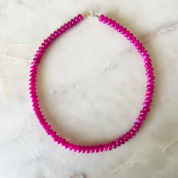 Magenta Gemstone Necklace