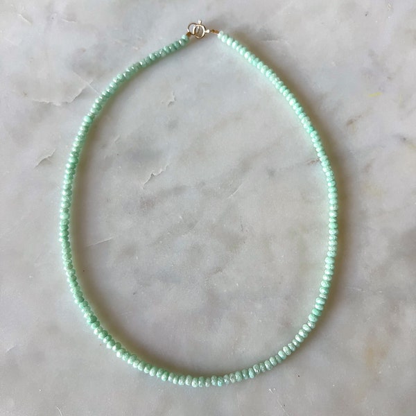 Dainty Mint Gemstone Necklace