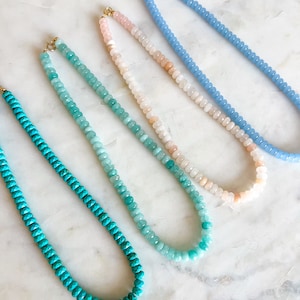 Original Collection — Gemstone Necklaces: Turquoise, Light Pink, Periwinkle