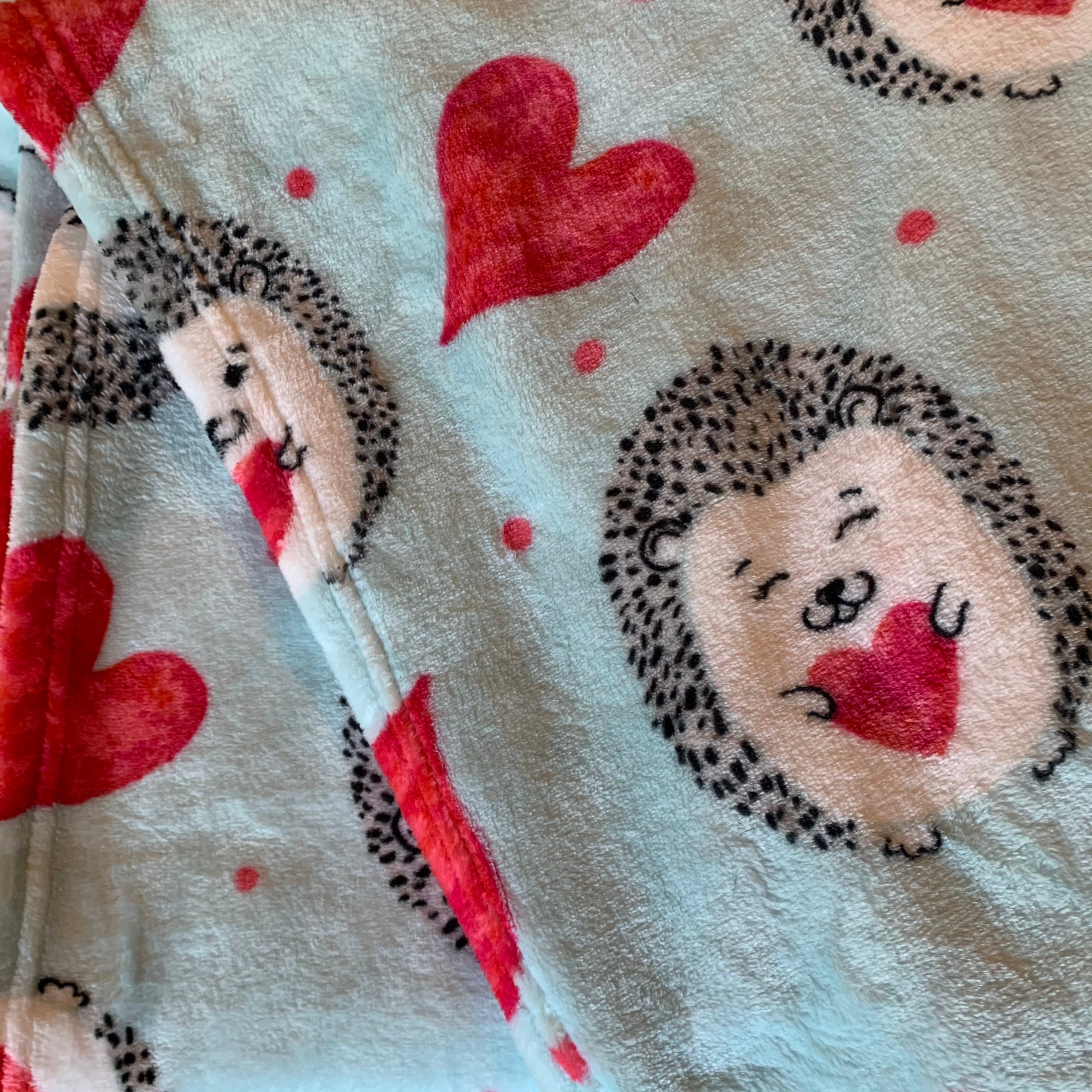 Personalized Hedgehog Minky Fleece Blanket Throw Embroidered Etsy