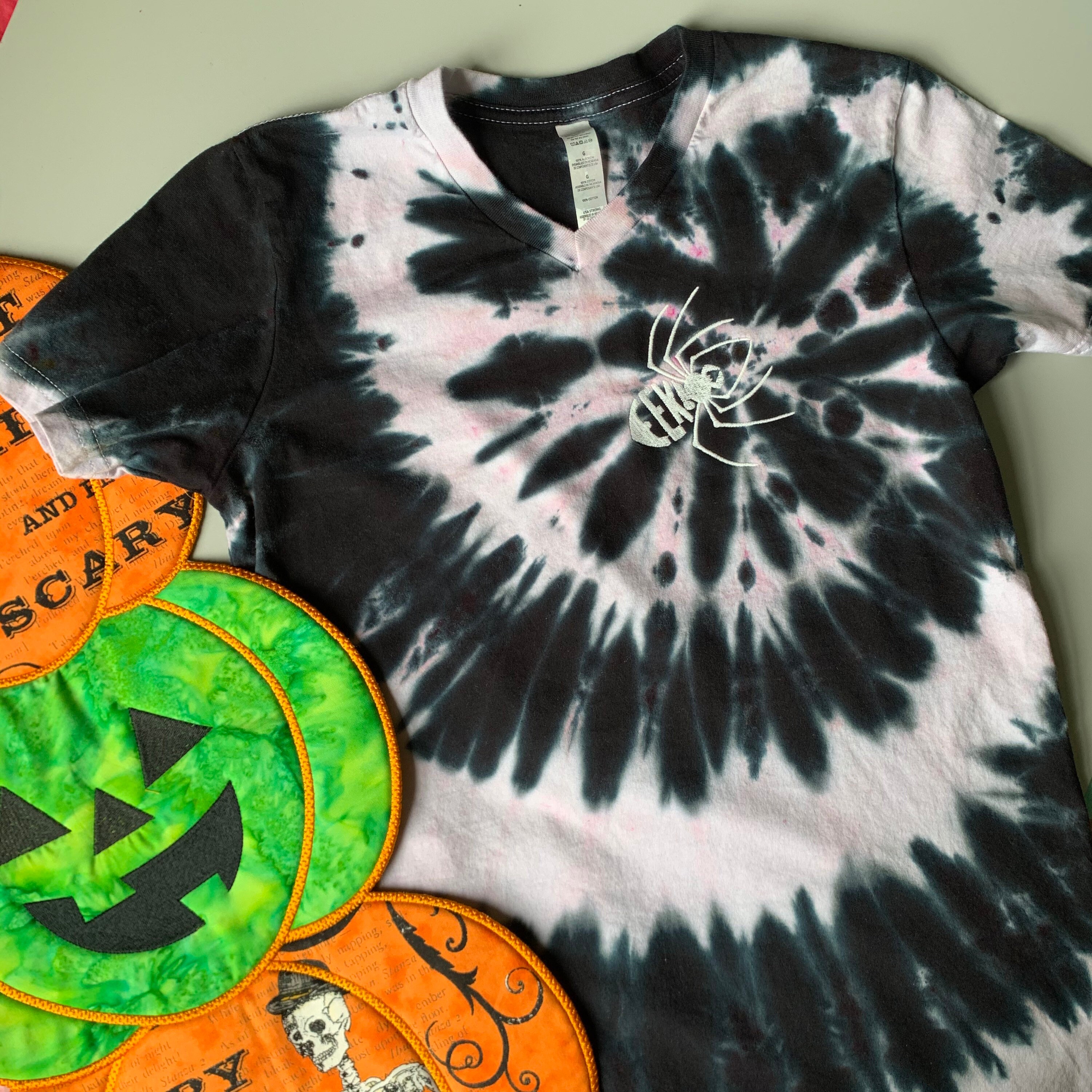 Tie Dye Halloween Shirt for Kids Black and White Spiral Spooky Etsy