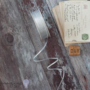 Cinta de espiga de lujo blanca y plateada / con patrón de chevron estrecho en plata y blanco