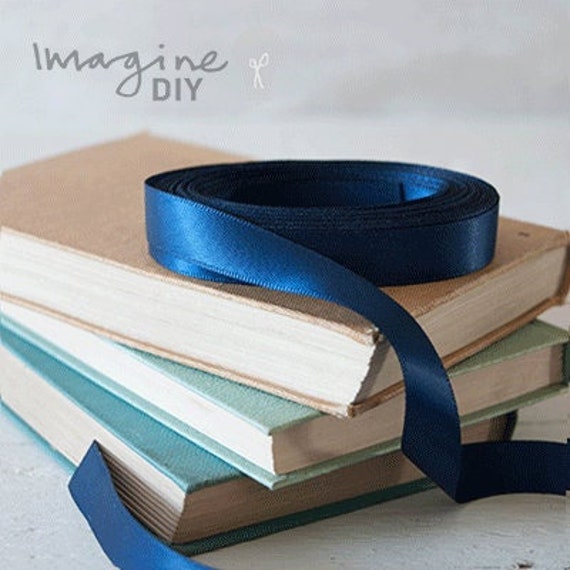 13mm Wide Navy Blue Satin Ribbon 10 METER ROLL of Narrow Double Faced Satin  Ribbon 1/2 Inch Wide 