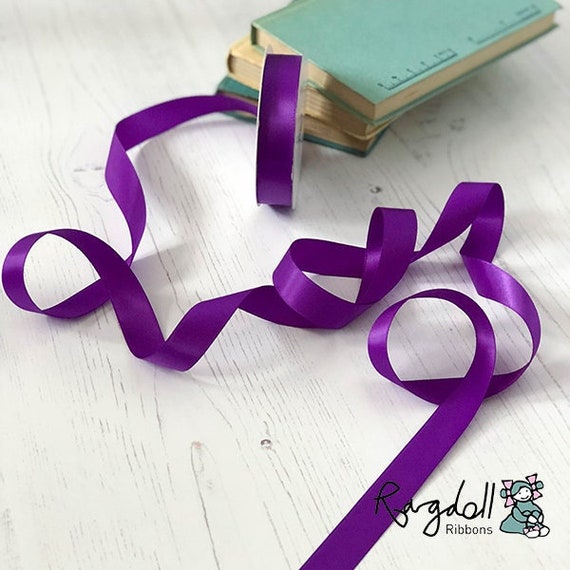 Satin Ribbon 1/2 Inch Thin Purple Ribbon for Gift Wrapping Purple