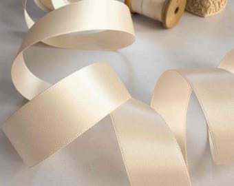 Ballet Nude Satin Ribbon | Pretty Nude Colour Ribbon  | Sold by The Meter or on 10 Meter Rolls | 100mm, 38mm, 25mm, 16mm, 13mm or 6mm widths