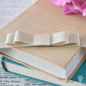 Flat Bow in Gold Sparkle | Single or Double Loop Bow in Shimmery Gold | Perfect for Decorating Wedding Invitations, Stationery etc