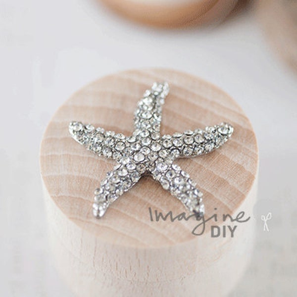 Starfish Silver | Crystal Starfish Embellishment | Decorative rhinestone Starfish | Beach theme Wedding Invitations, Card Making and Crafts