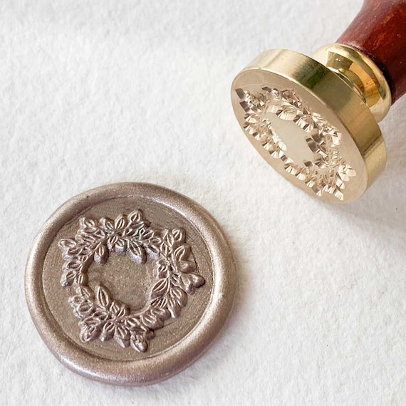 Garland Wax Seal Botanical Wax Stamp With Brass Head Floral Wax Seal for  Invitations and Envelopes 