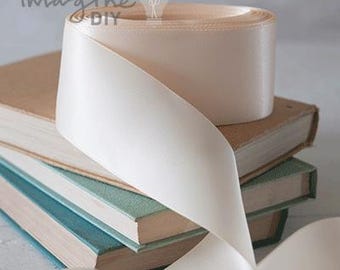 Cream Satin Ribbon | Available in Various Widths | 13mm, 16mm, 19mm, 25mm, 38mm or 100mm wide