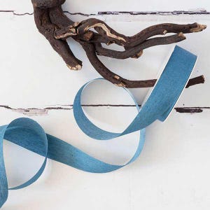 Chambray Blue Denim Ribbon | Denim Effect Ribbon in 15mm or 30mm width | 1.5cm or 3cm wide | Chambray