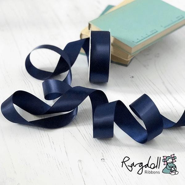 Navy Satin Ribbon | Navy Blue Ribbon Available in Various Sizes | 13mm ...