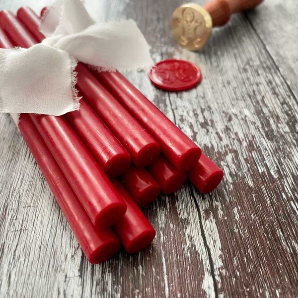 11mm Sealing Wax Stick - Red Berry | Bright Red Wax for Making Wax Seals | Glue Gun Sealing Wax | Biodegradable and Plastic Free