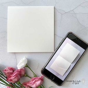 Invitación plegable de bolsillo de folleto de tarjeta blanca perlada / PAQUETE DE 5 / Invitación plegable de bolsillo en blanco en blanco perlado / invitación de boda DIY