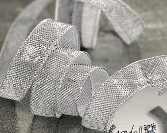 Silver Shimmer Ribbon | Sparkly Silver Ribbon with a Wired Edge