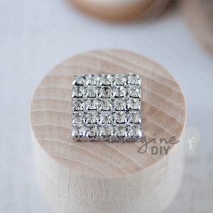 Crystal Square Medium / Pack de 5 / Square Rhinestone Cluster Embellishment / Cristal decorativo para invitaciones de boda y manualidades DIY