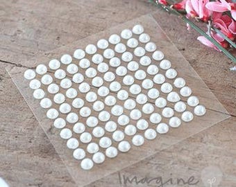 4mm Self Adhesive Pearls (Sheet of 100) | Pearl Stickers | Small stick on pearls | DIY invitation decorations | Card Making