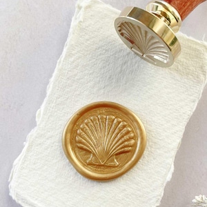 Seashell - Wax Seal | Sealing Wax Stamp with Shell Design | Pretty Beach Theme Brass Stamp to Make Wax Seals | Envelope Seal