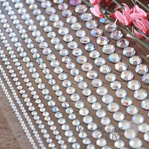 Linea-kristallen zelfklevend | Gemengde rijen opplakkristallen | Plak strass-decoratie op | DIY-uitnodigingen | Kaarten maken